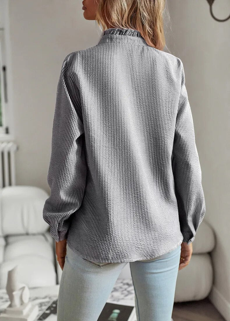Helga- Bluse Rebellischer Stil Grau 1