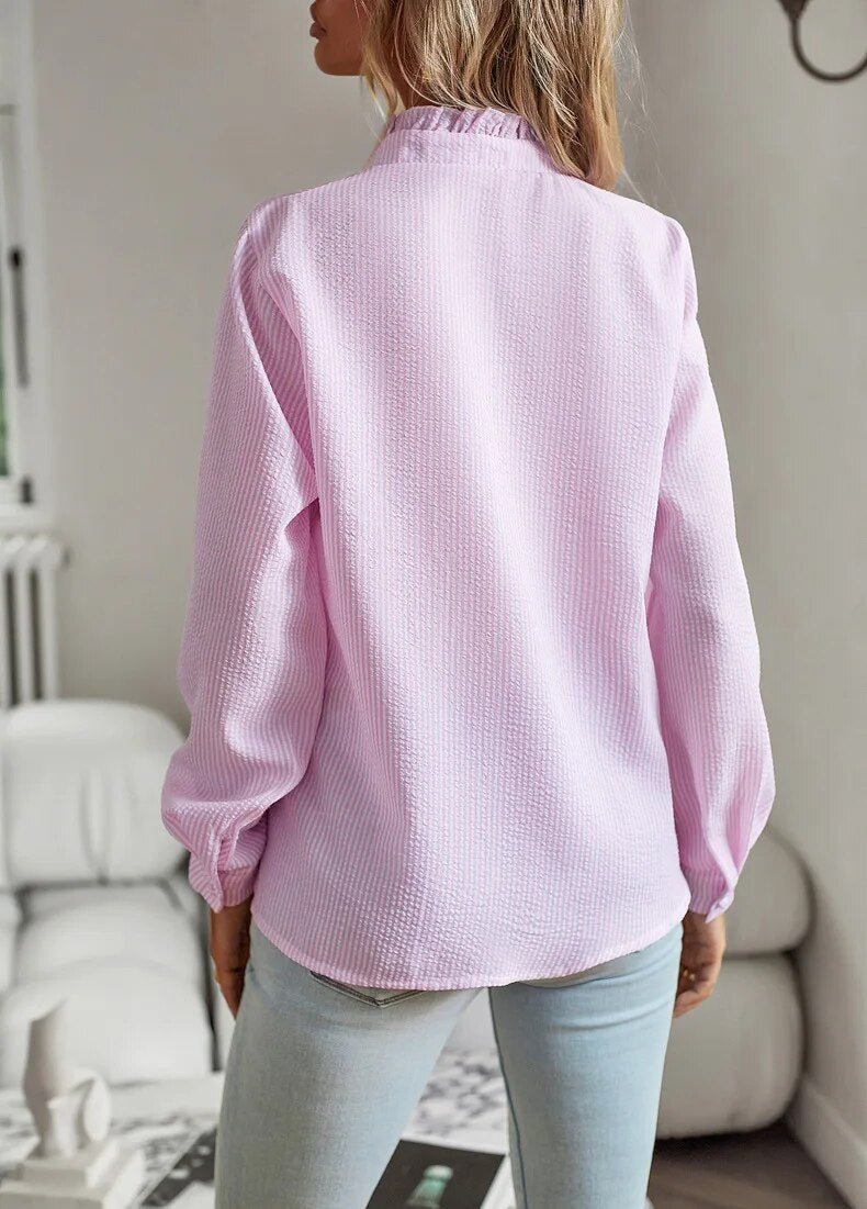 Helga- Bluse Rebellischer Stil Hellrosa 1