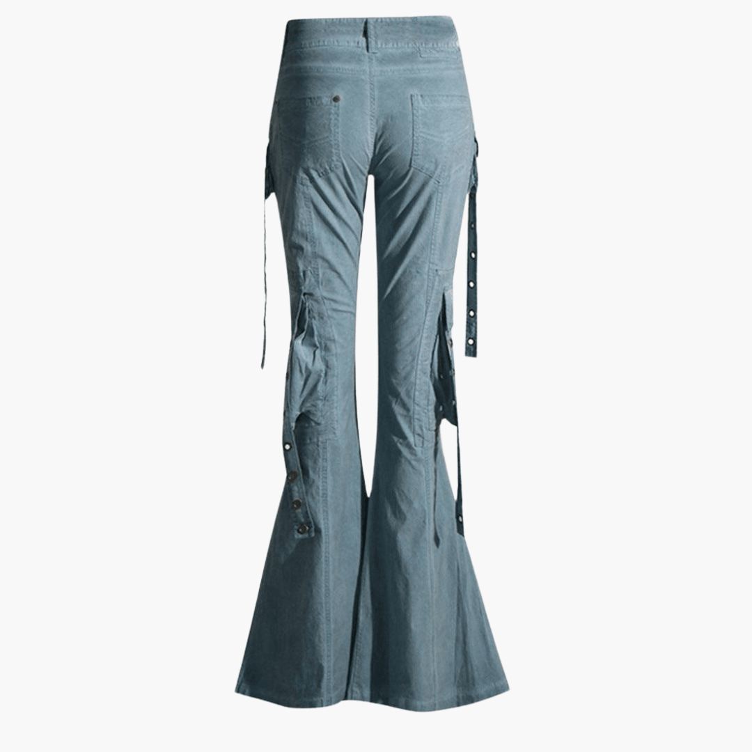 Helmwina – Damen Cargo-Hose mit Schnürung Blau