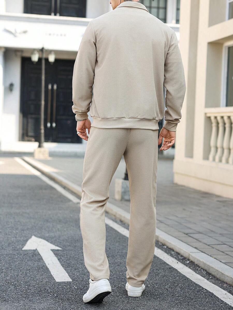 Hubert – Herren Zweiteiler Set Lässig Einfarbig Loose Fit 2