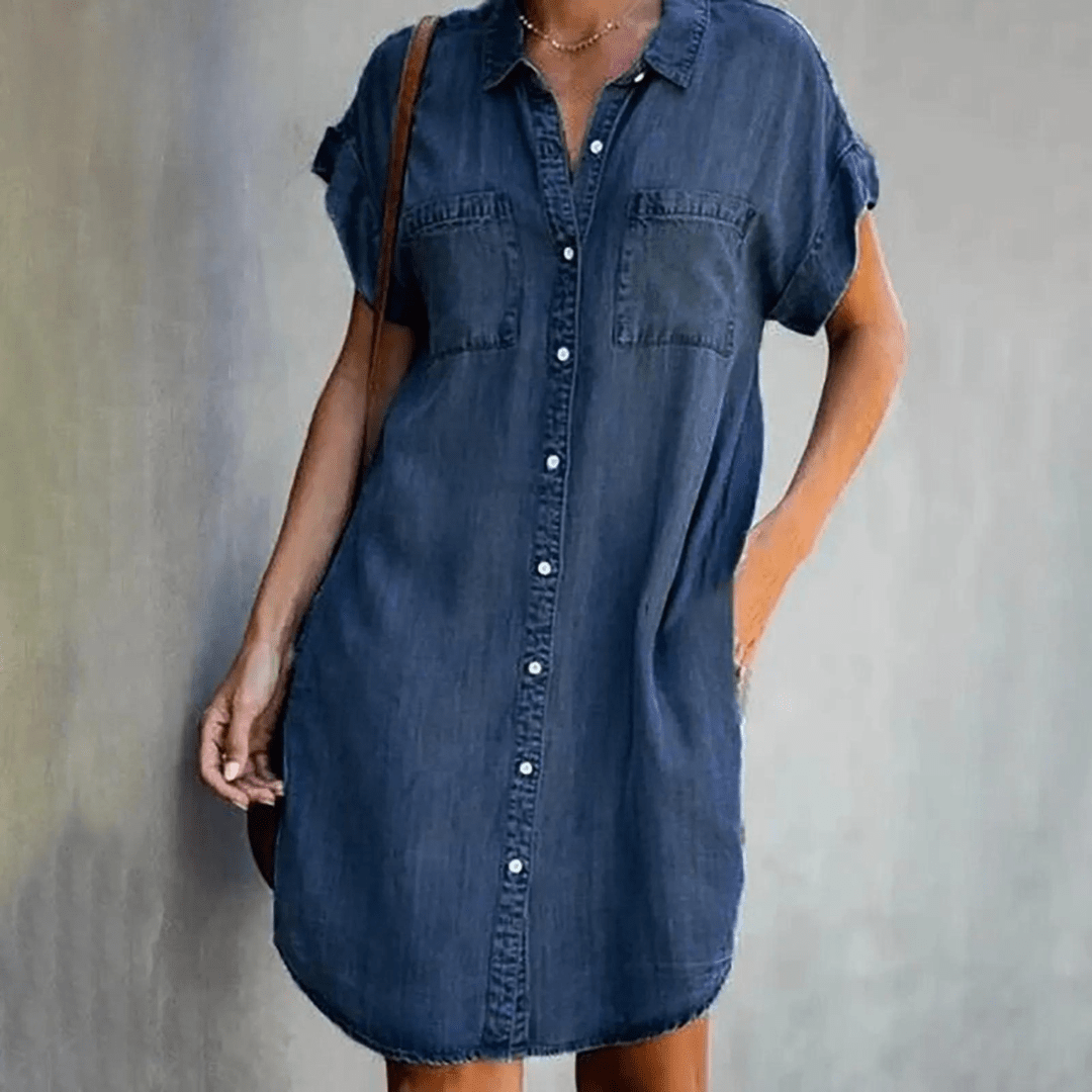 Humilia-Jeanshemdkleid Dunkelblau