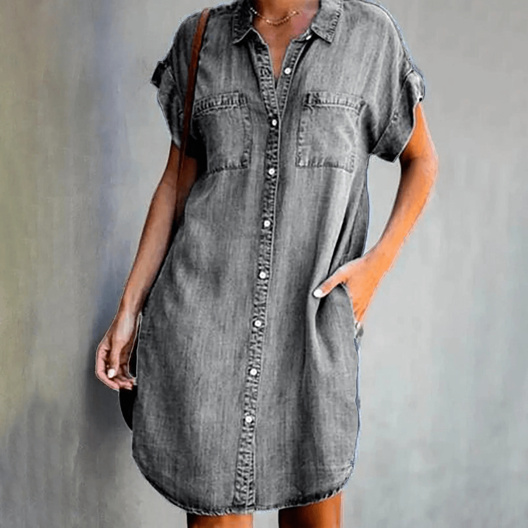 Humilia-Jeanshemdkleid Grau