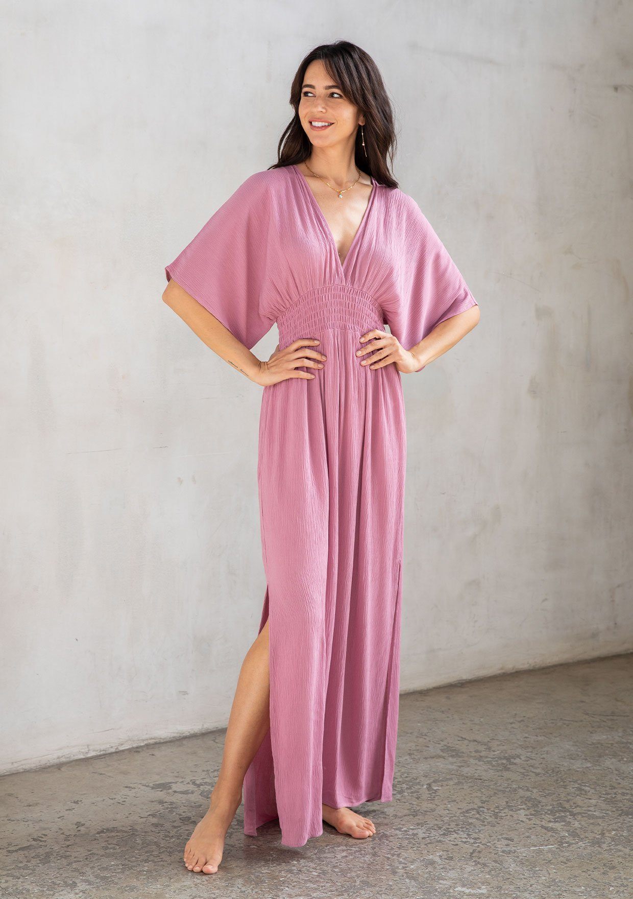 Qiana - Starchild Kimono Ärmeln Maxi Kleid