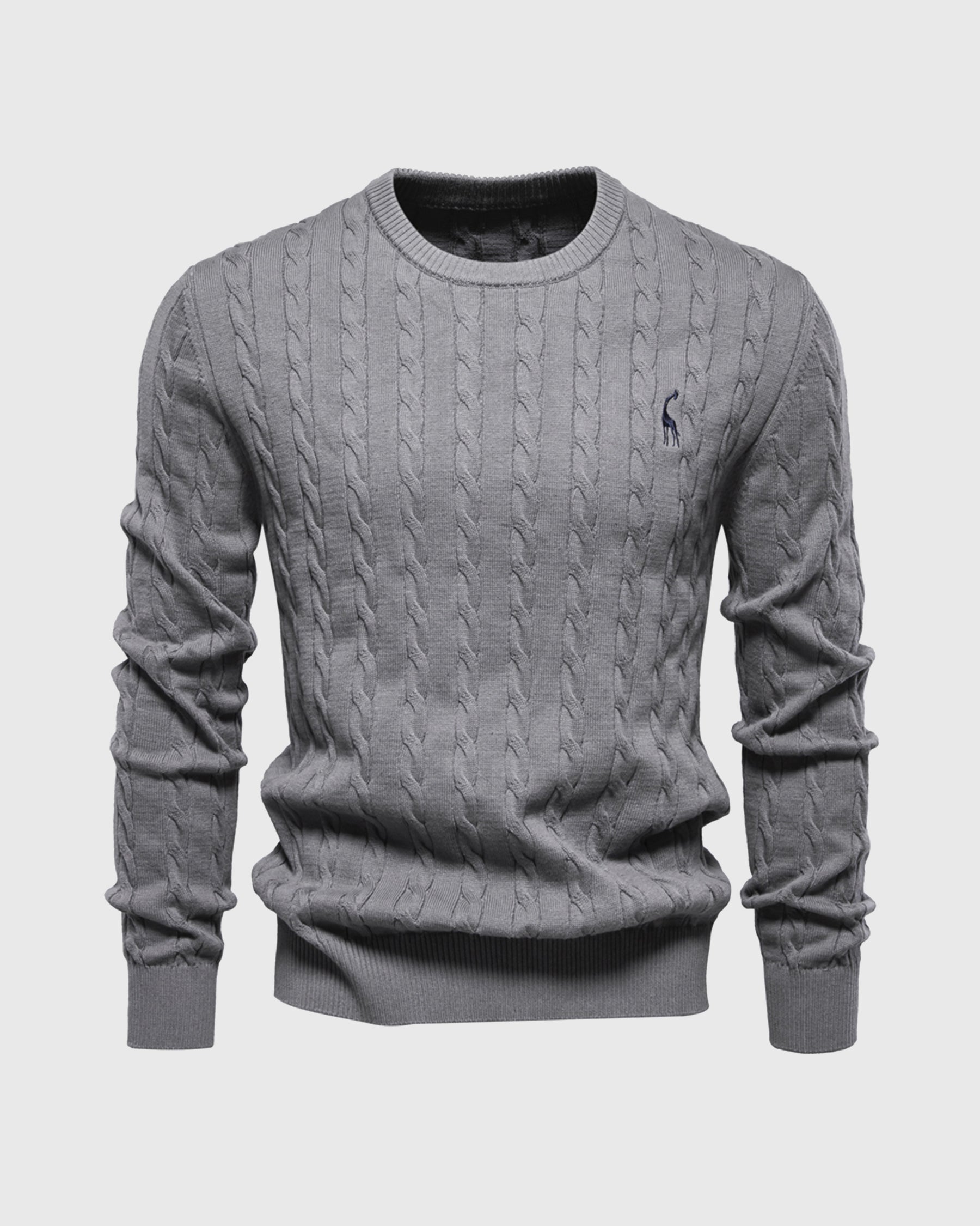 Matheo – Zopfmuster-Strickpullover aus Baumwolle für Herren