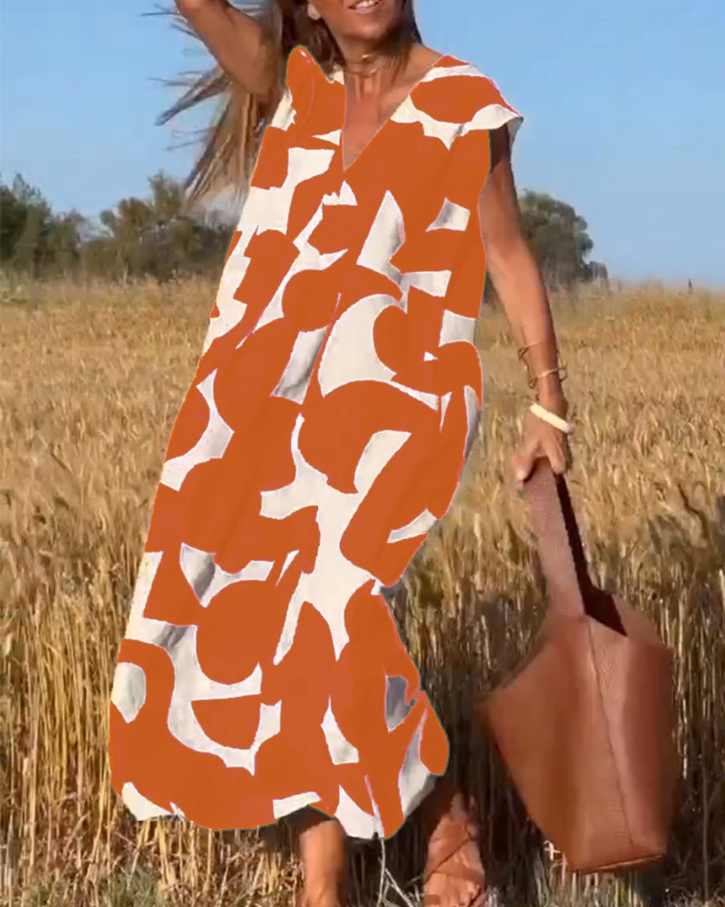 Idette- Maxikleid Casual Eleganz Orange