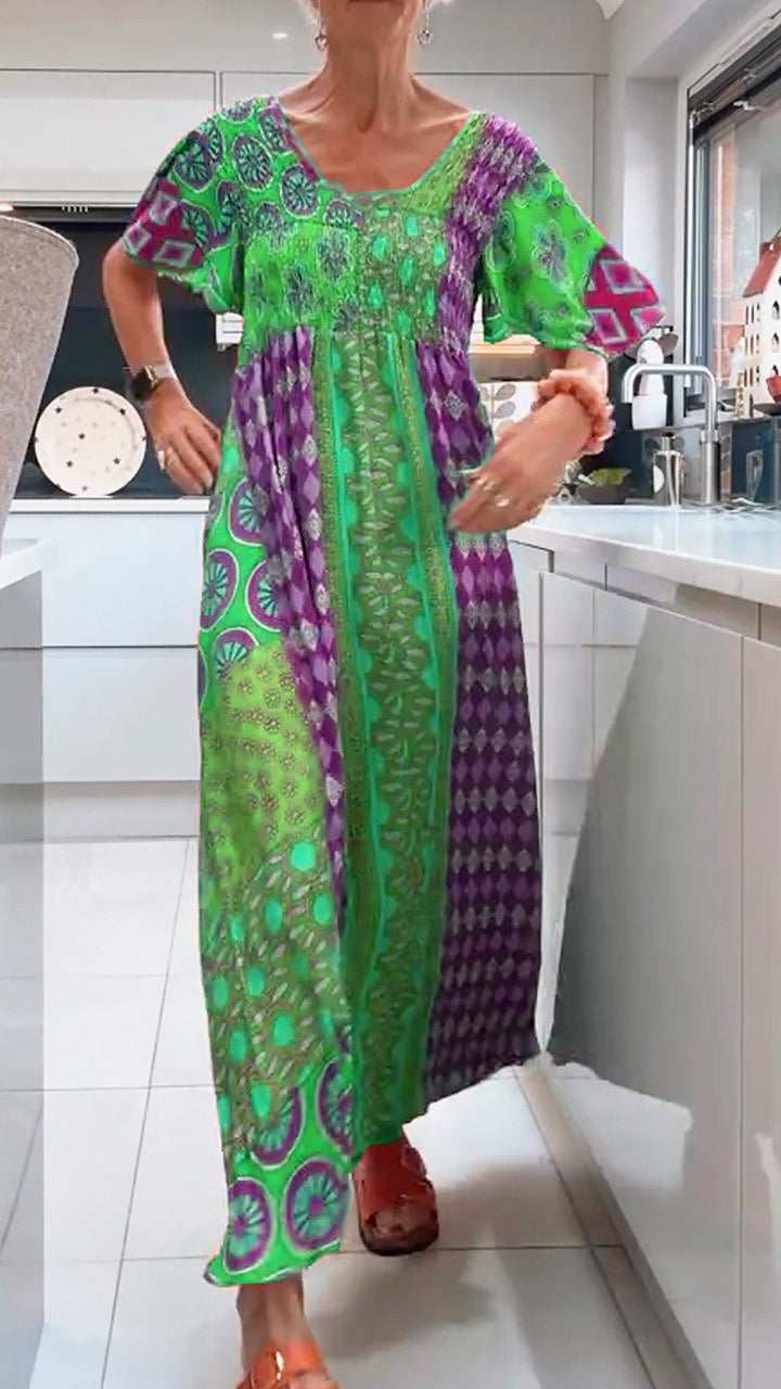 Ieva- Bohème-Kleid Grün