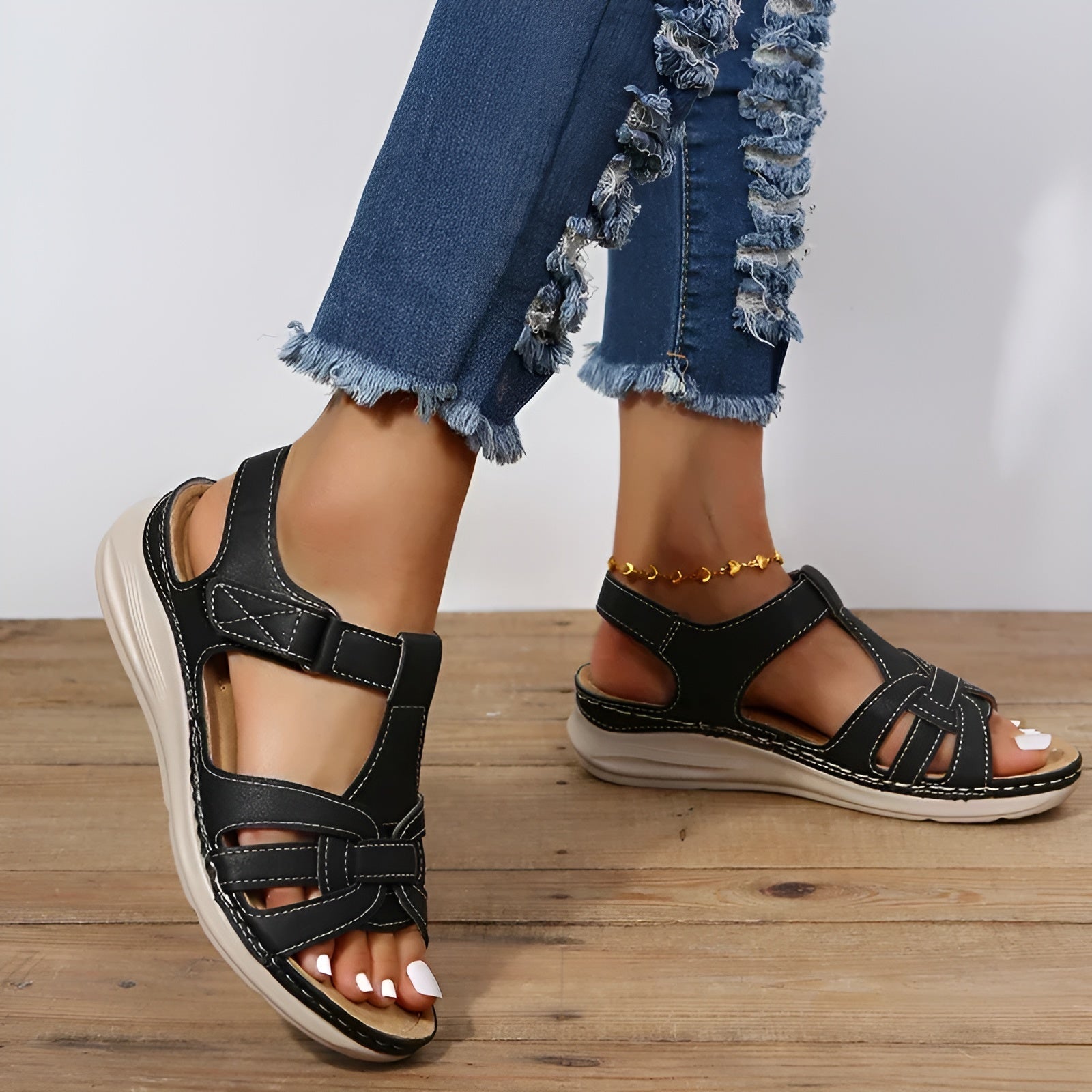 Ilse - Orthopädische Sandalen für Stil und Komfort Schwarz 3
