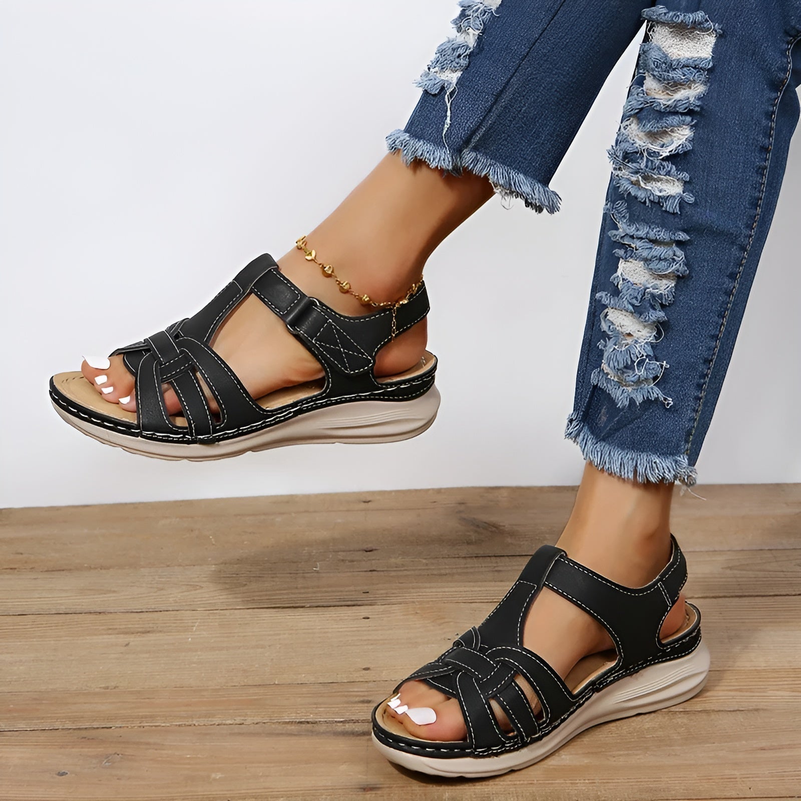 Ilse - Orthopädische Sandalen für Stil und Komfort Schwarz 5