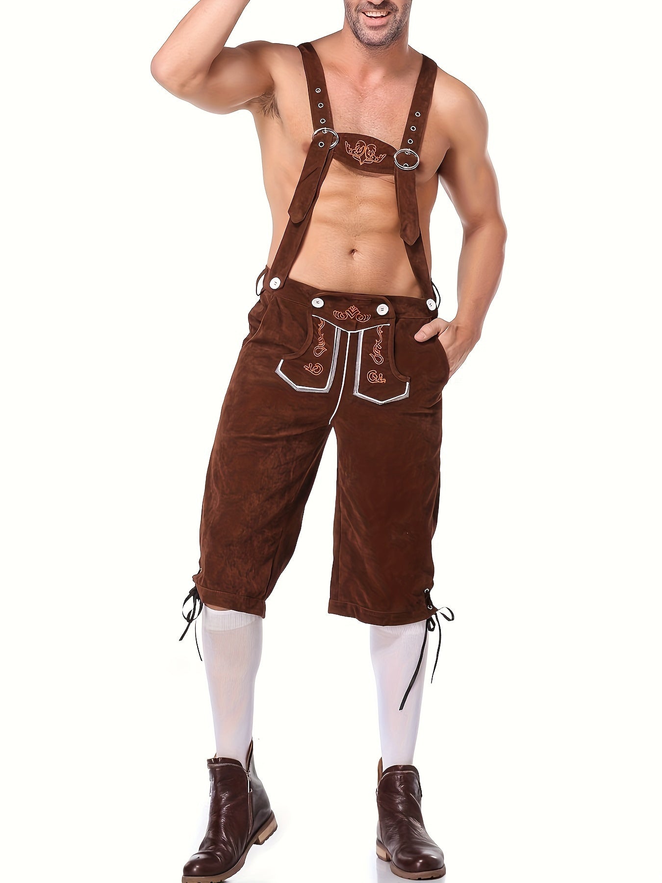 Immanuel – Traditionelle Herren Lederhose Stickerei Trachten Look 1