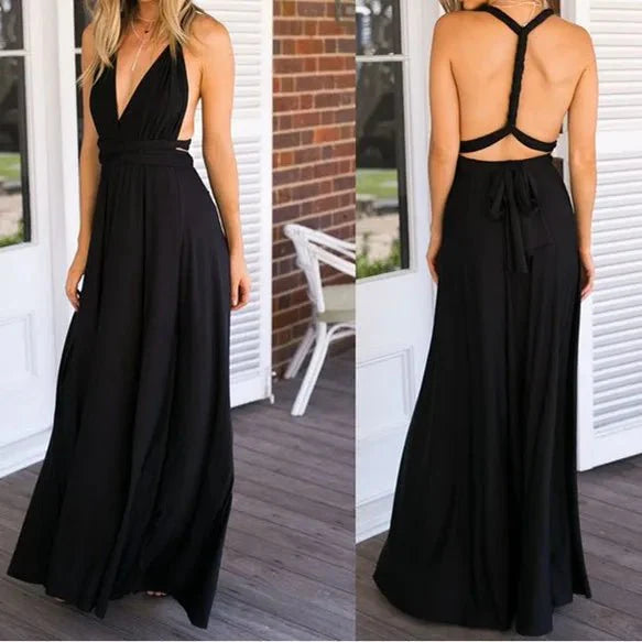 Indira- Wickel Maxikleid Vielseitig Schwarz