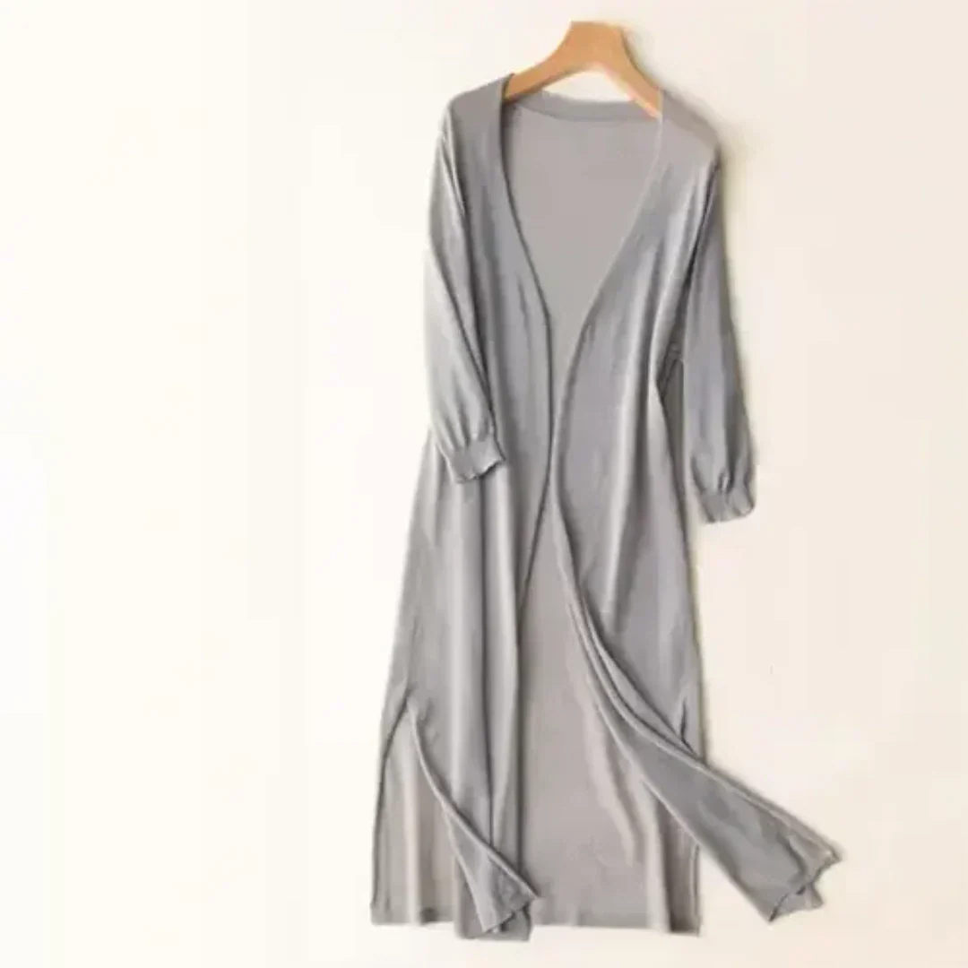 Anna – Stilvolle, Lange Strickjacke Mit Langarm