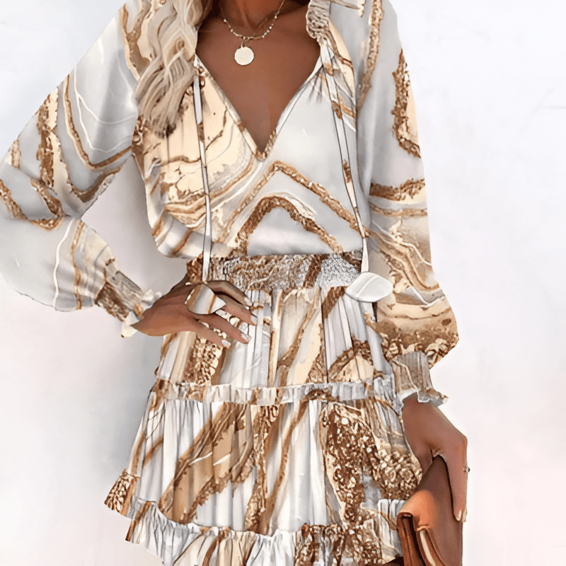Inka- Chiffon Minikleid Khaki