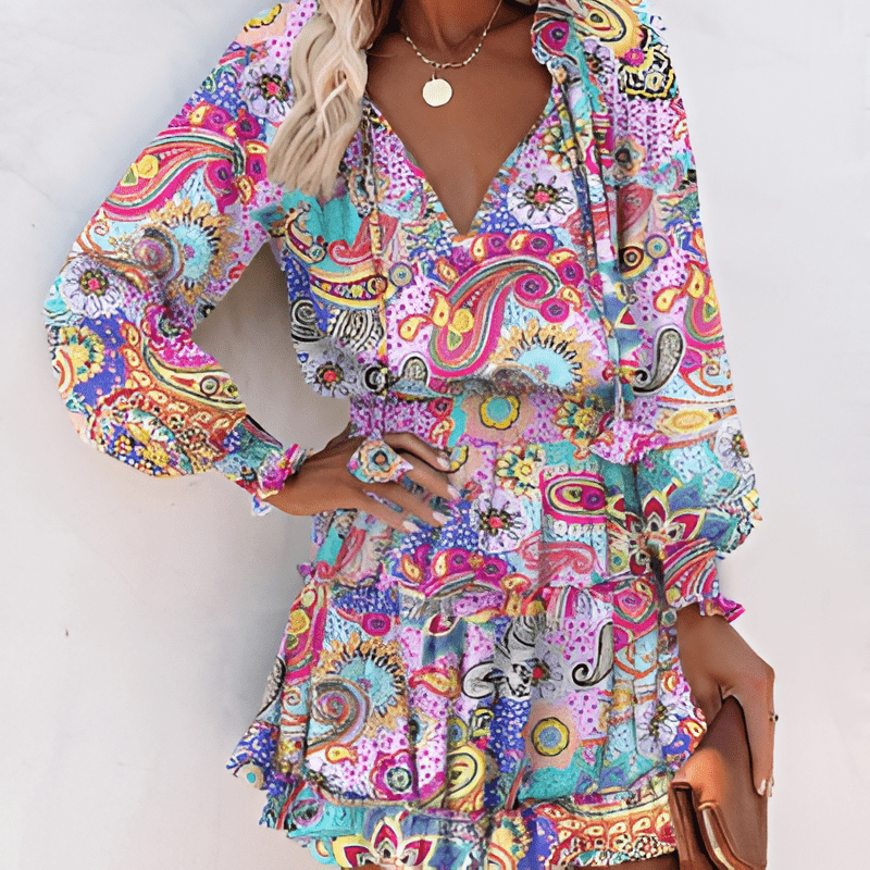 Inka- Chiffon Minikleid Lila