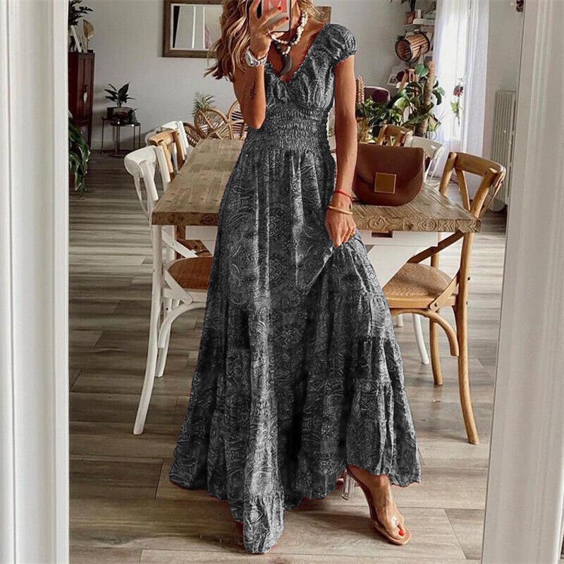 Irena- Boho-Kleid Kurzärmelig