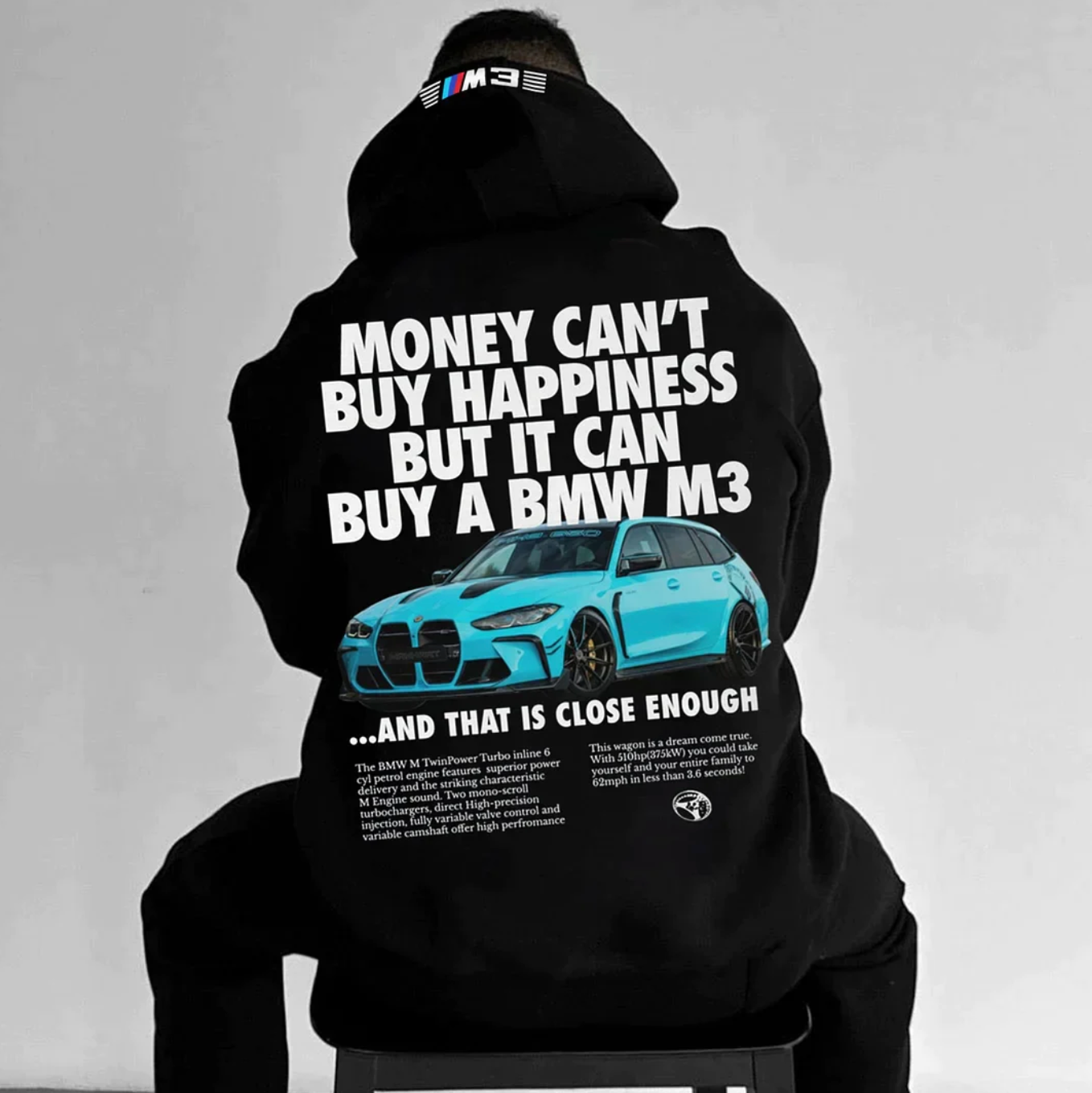 Irene - Eleganter Racing Hoodie für Männer GM3 Kapuzenpulli