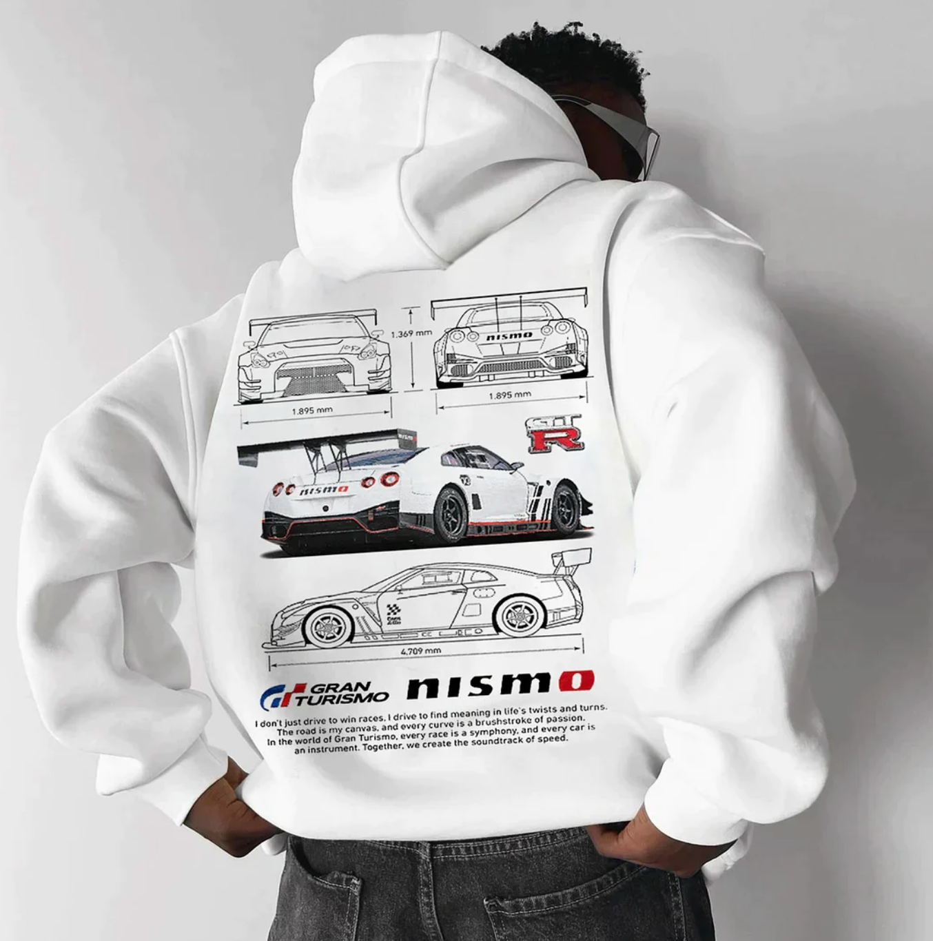 Irene - Eleganter Racing Hoodie für Männer GTR-Kapuzenpulli