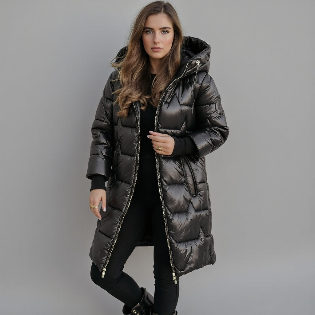Isolde - Langer Wintermantel black
