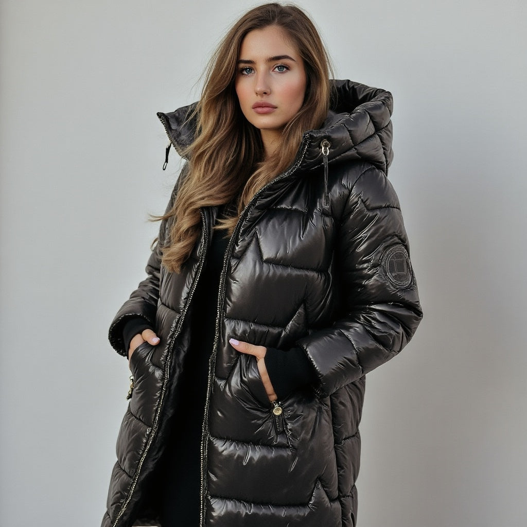 Isolde - Langer Wintermantel black