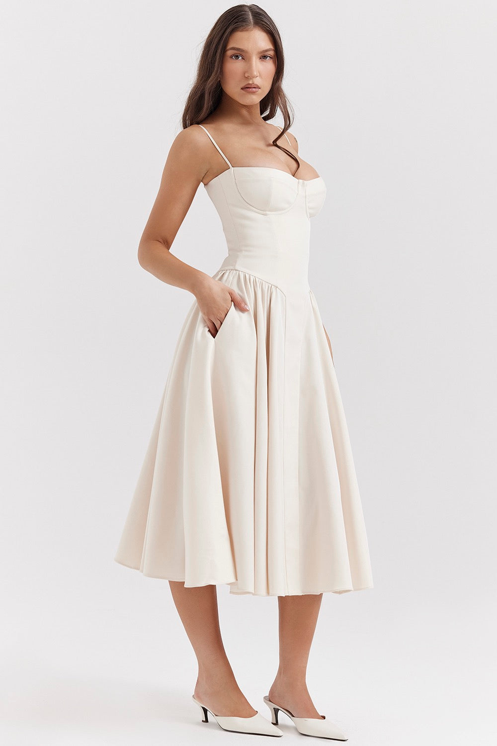 Iveta- Korsett Dress Aprikose