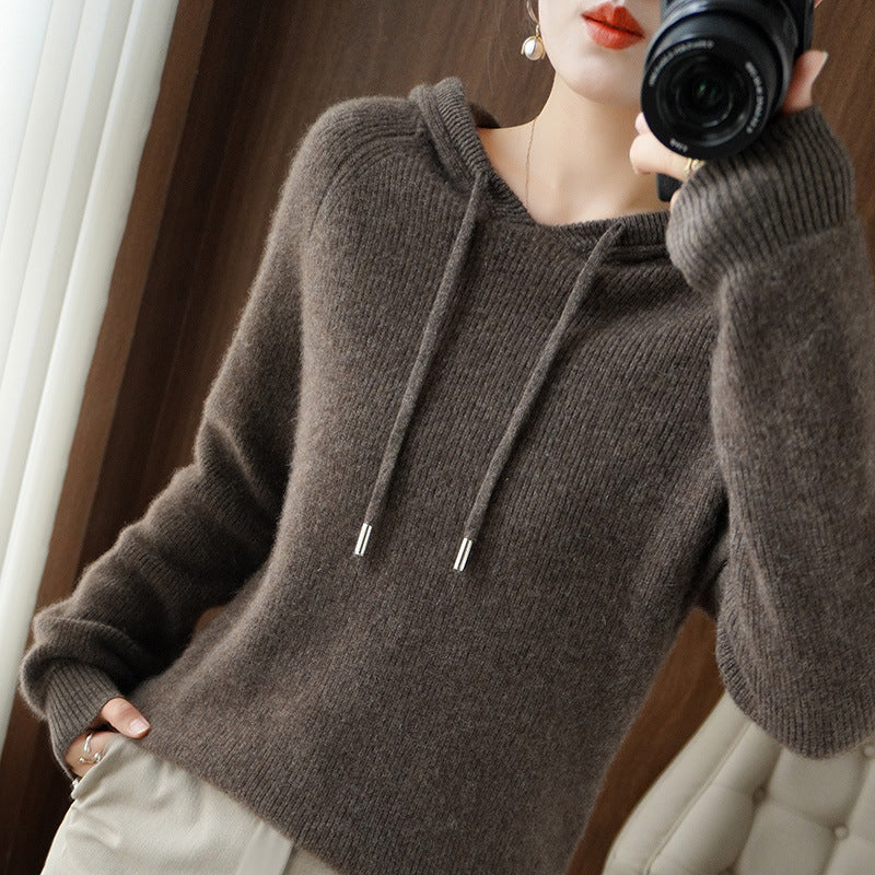 Jamila - Bequemer Kaschmir-Pullover mit Kapuze
