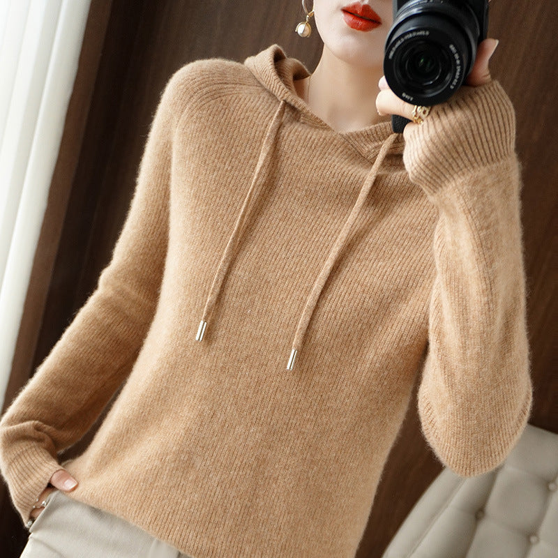 Jamila - Bequemer Kaschmir-Pullover mit Kapuze