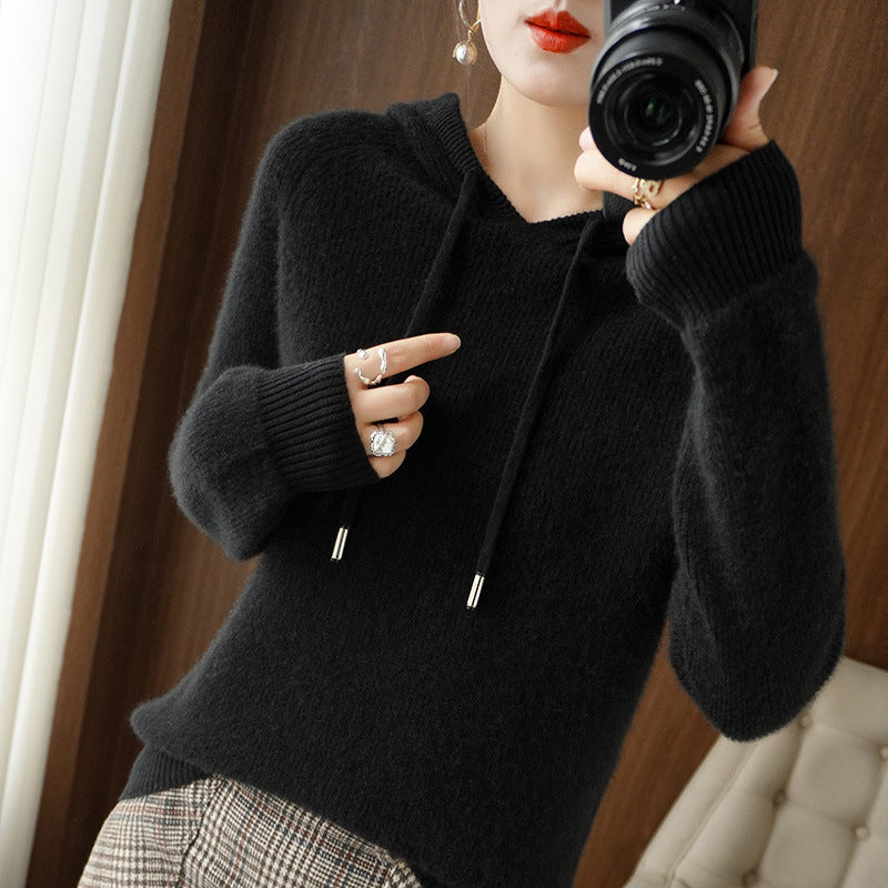 Jamila - Bequemer Kaschmir-Pullover mit Kapuze