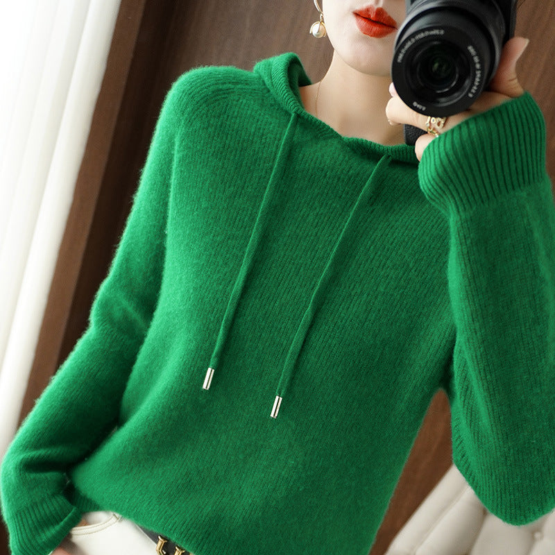 Jamila - Bequemer Kaschmir-Pullover mit Kapuze