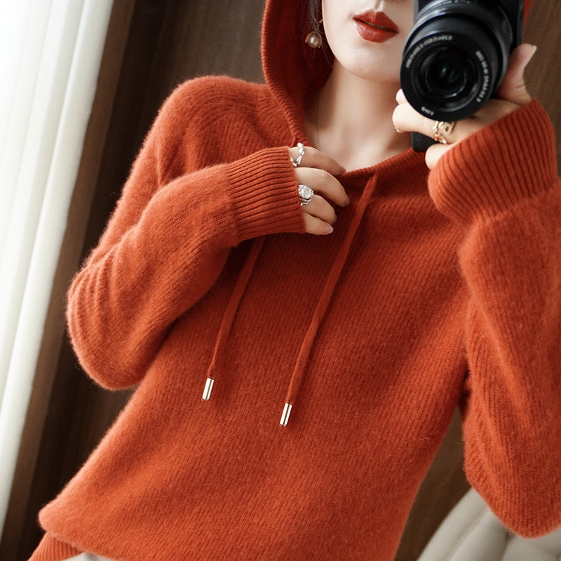 Jamila - Bequemer Kaschmir-Pullover mit Kapuze