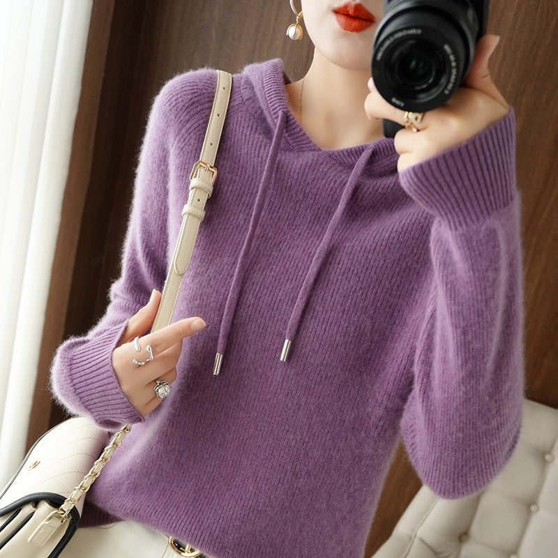 Jamila - Bequemer Kaschmir-Pullover mit Kapuze