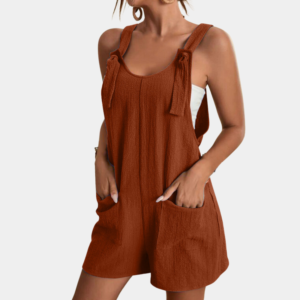 Jana - Lässiger Damen Sommer-Jumpsuit Braun