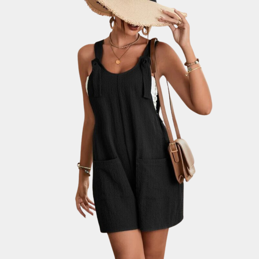 Jana - Lässiger Damen Sommer-Jumpsuit Schwarz