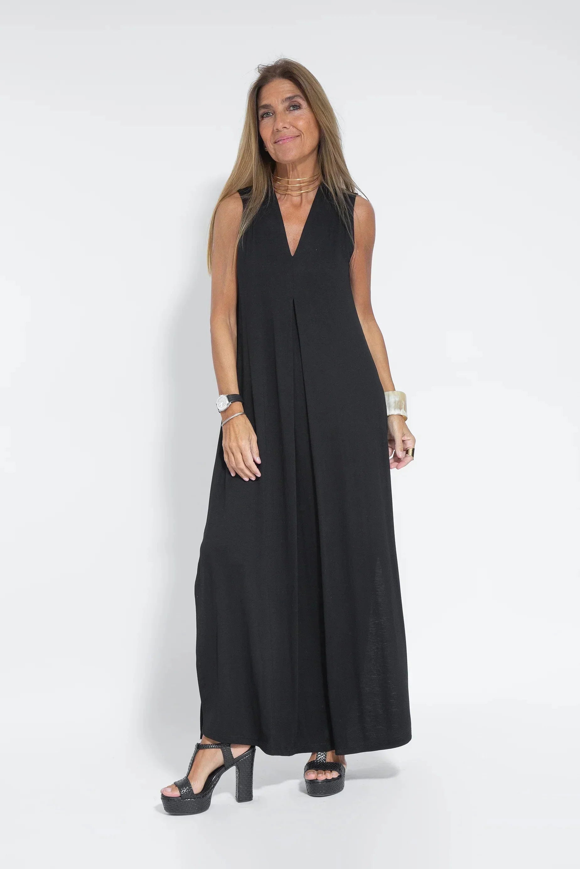 Janette- Schlankes Kleid Schwarz