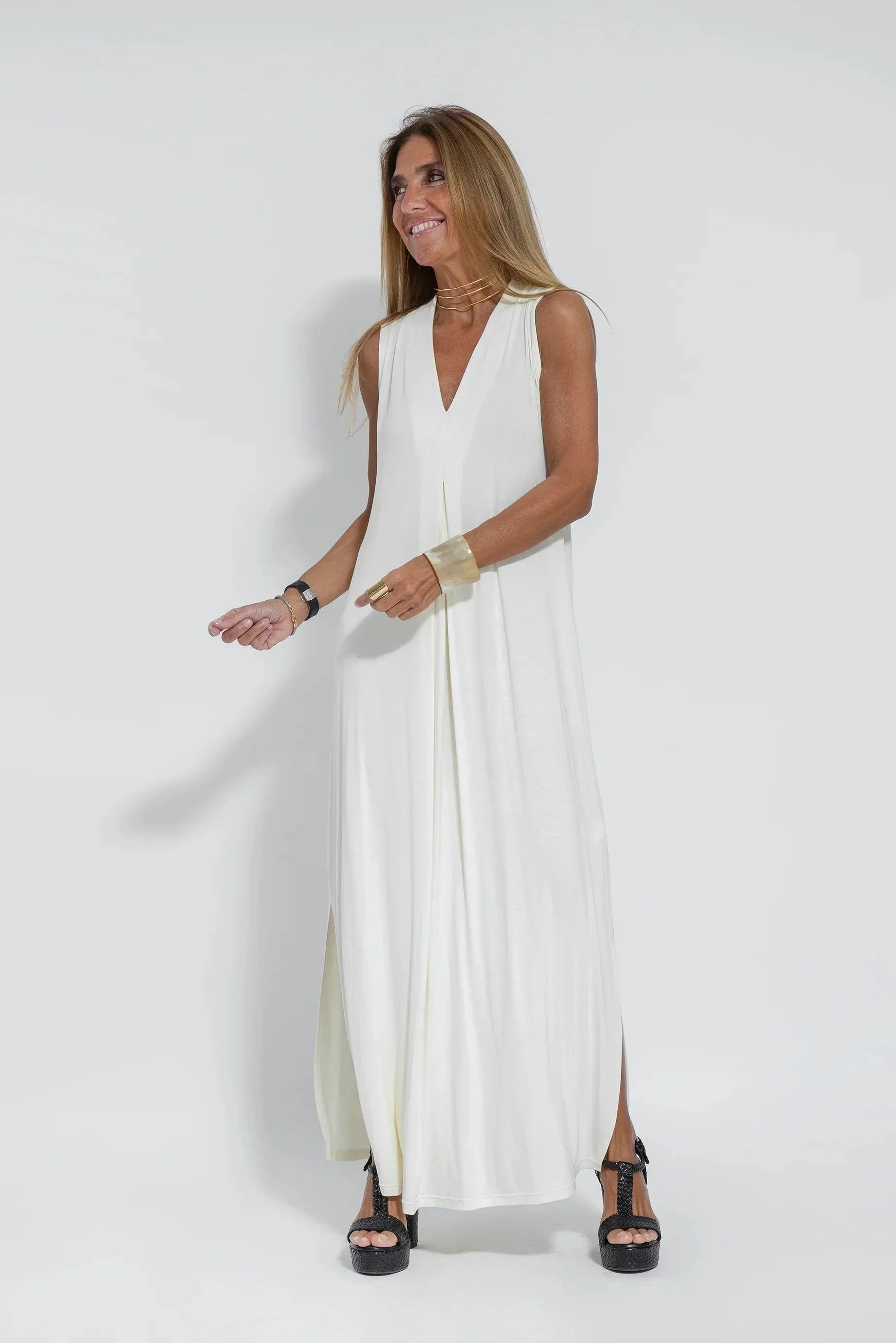 Janette- Schlankes Kleid Weiß