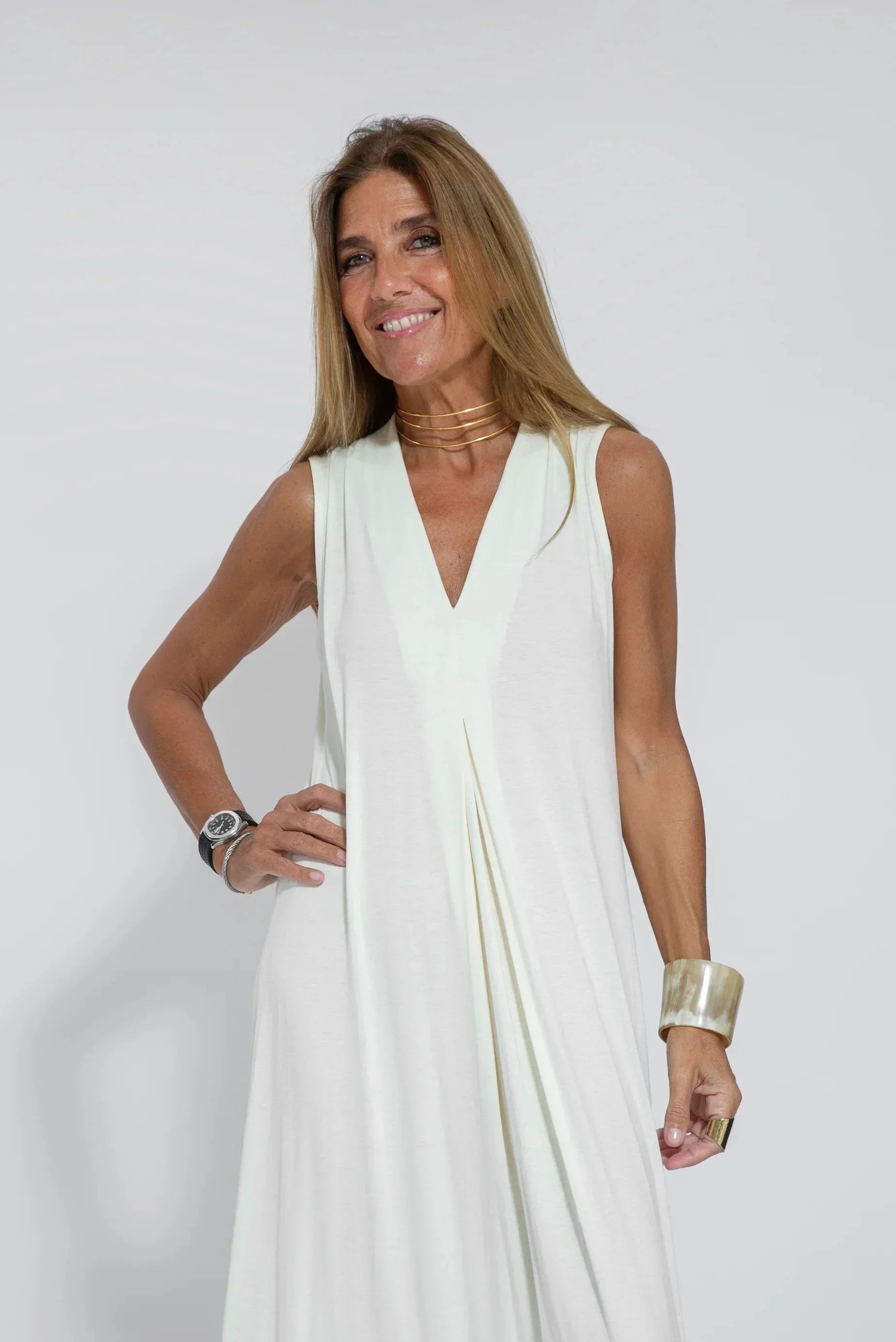 Janette- Schlankes Kleid Weiß 1