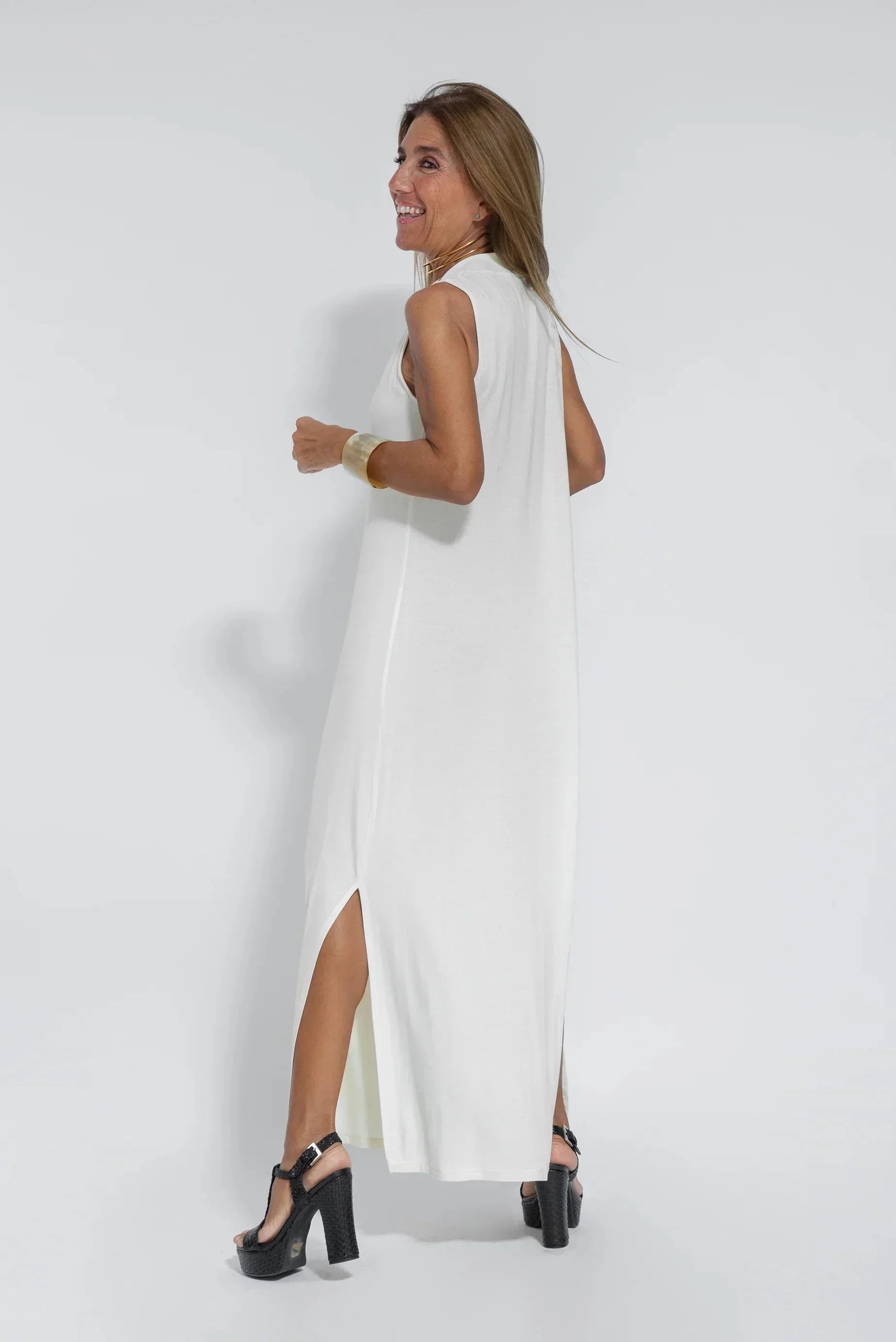 Janette- Schlankes Kleid Weiß 2
