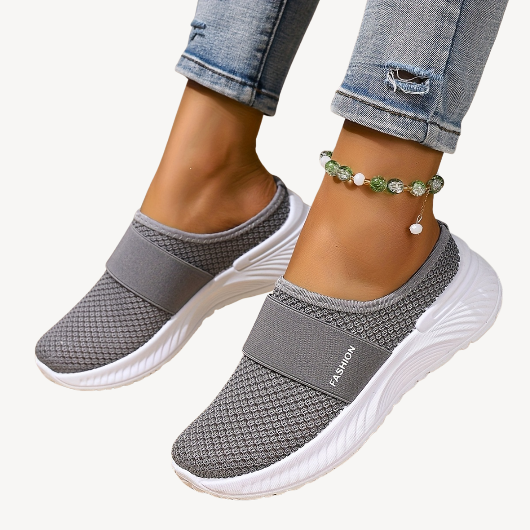 Janina – Orthopädische Damen-Slip-On Sneaker aus Mesh Grau