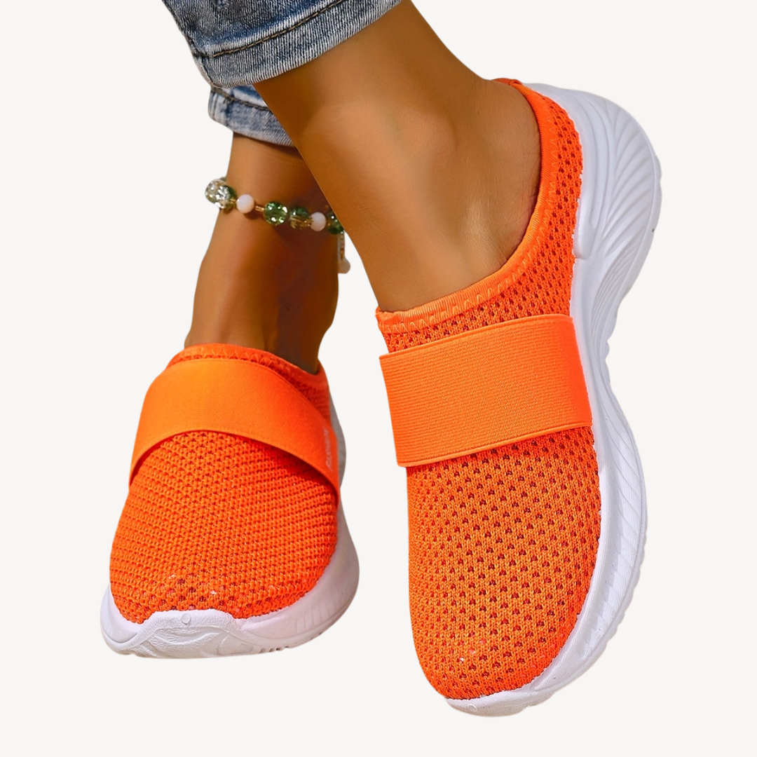 Janina – Orthopädische Damen-Slip-On Sneaker aus Mesh Orange