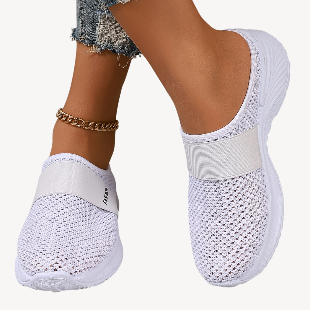 Janina – Orthopädische Damen-Slip-On Sneaker aus Mesh WeiB