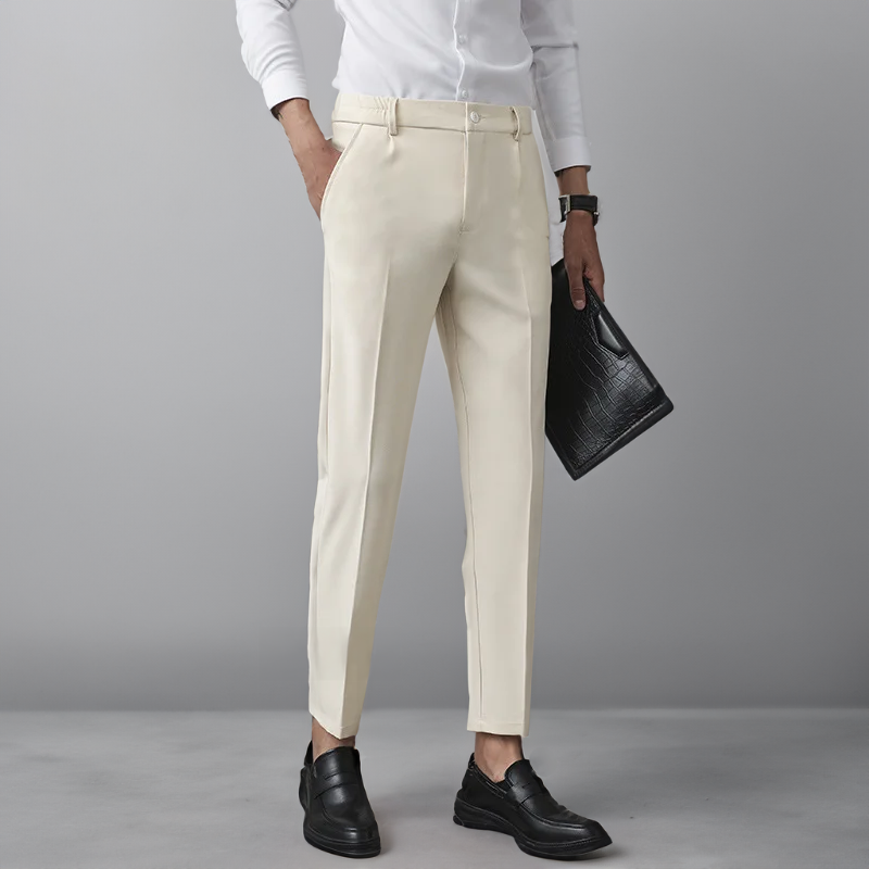 Jaron - Elegante Herren Hose in Elfenbein Zeitloses Design & Perfekte Passform WeiB