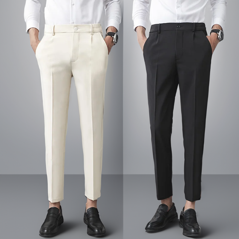 Jaron - Elegante Herren Hose in Elfenbein Zeitloses Design & Perfekte Passform WeiB 2