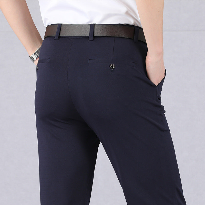 Jarvo - Elastische Anzughose mit hoher Taille für Herren Schwarz