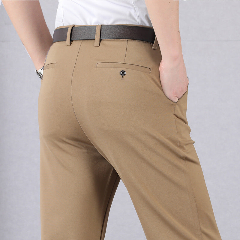 Jarvo - Elastische Anzughose mit hoher Taille für Herren Braun