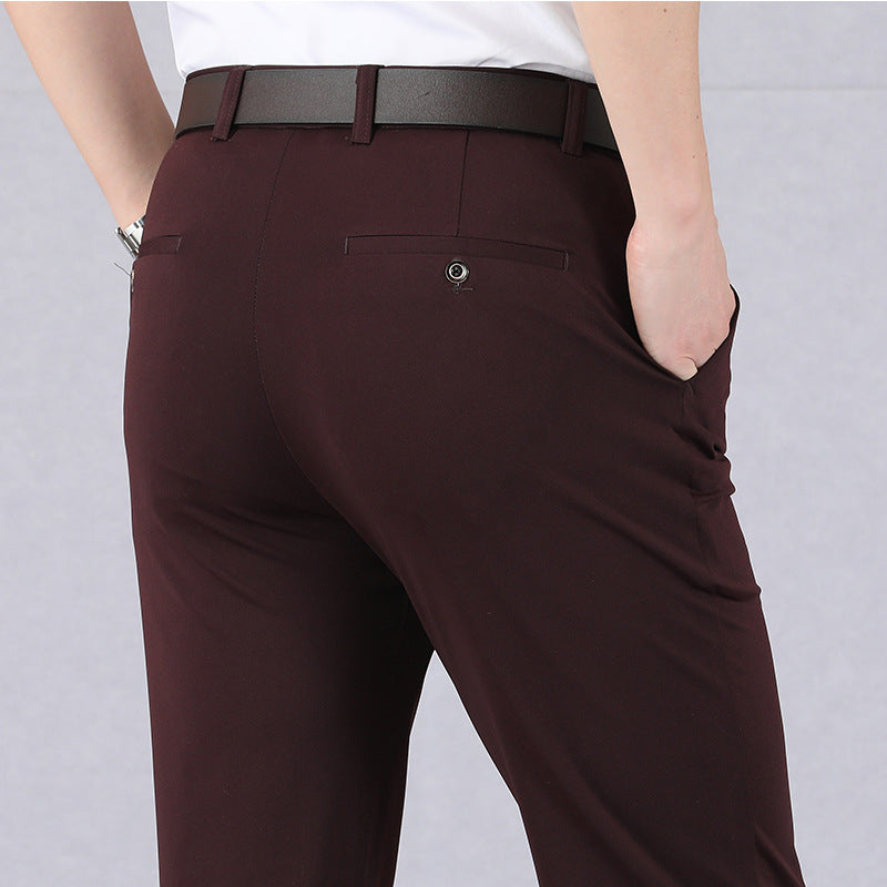 Jarvo - Elastische Anzughose mit hoher Taille für Herren Rot