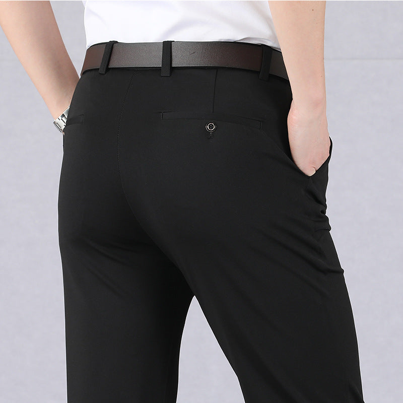 Jarvo - Elastische Anzughose mit hoher Taille für Herren Schwarz