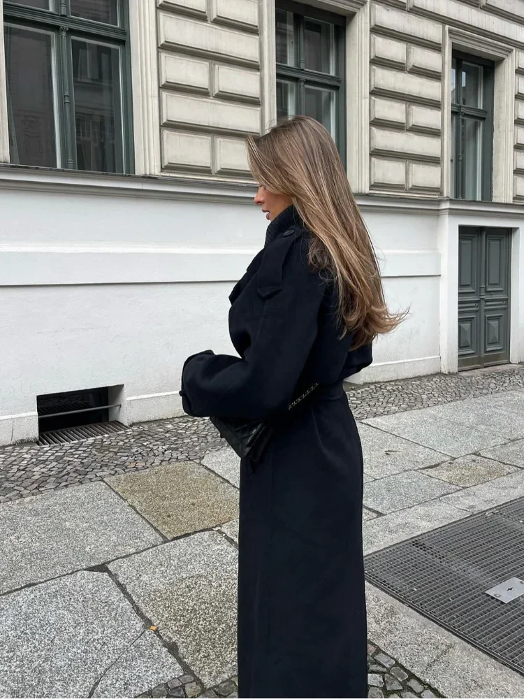 Jemma - Oversized Wollmantel Schwarz 3