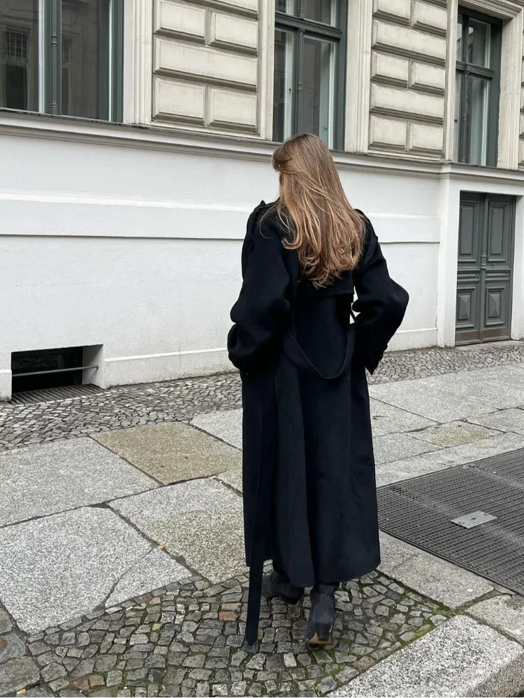 Jemma - Oversized Wollmantel Schwarz 4