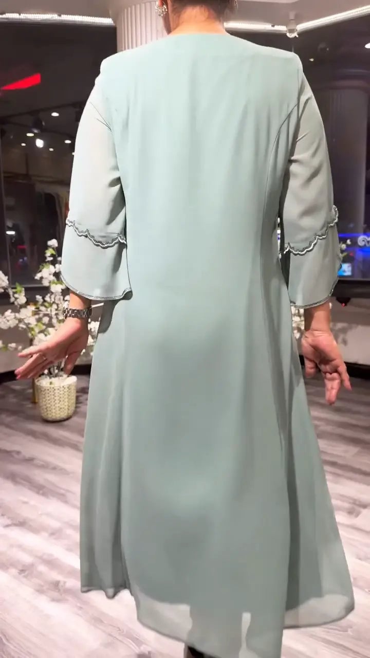 Jessika – Elegantes, luftiges Damenkleid aus Chiffon Grün