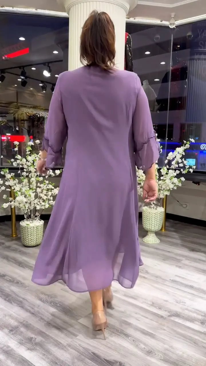 Jessika – Elegantes, luftiges Damenkleid aus Chiffon Lila