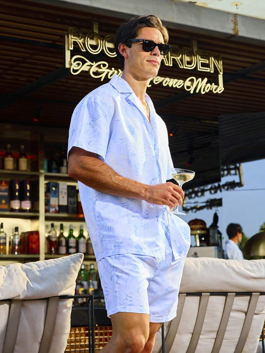 Johann – Herren Set Mit Pflanzenhemd Und Shorts Strandurlaub 4