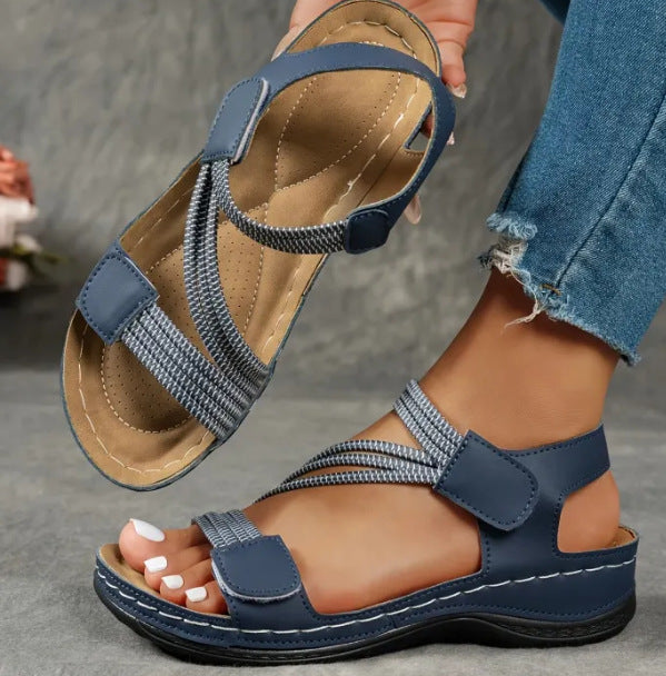 Julika – Verstellbare Damen-Sandalen für breite Füße Blau